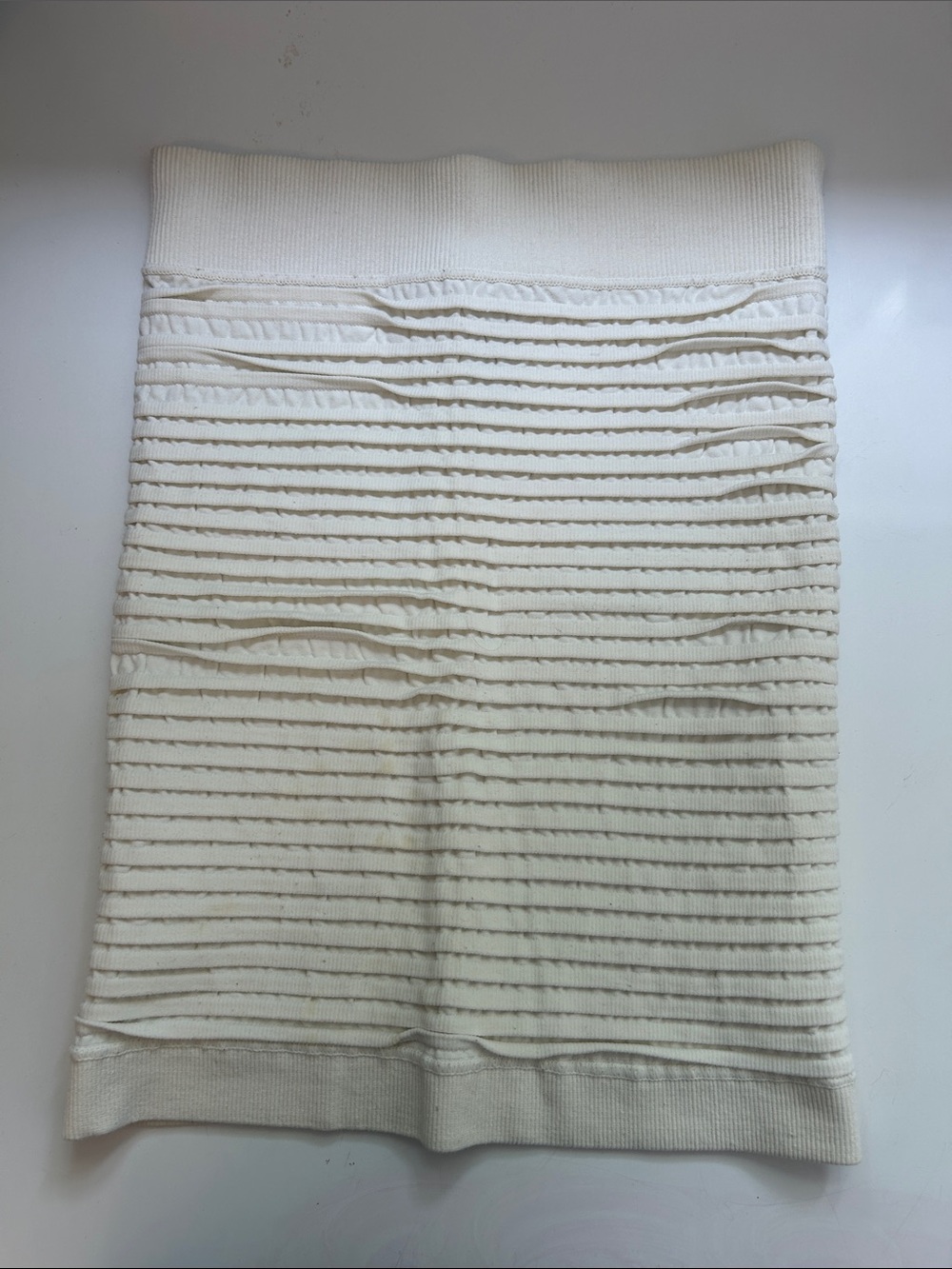 BCBGeneration Cream Ribbed Knit Pencil Skirt XS/S